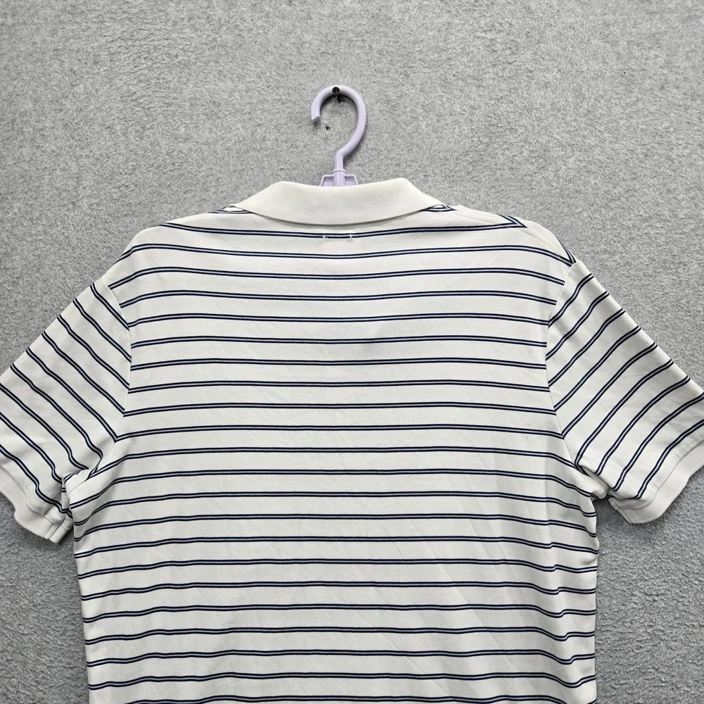 Polo Ralph Lauren Men Polo M White Embroidered Striped Button Classic